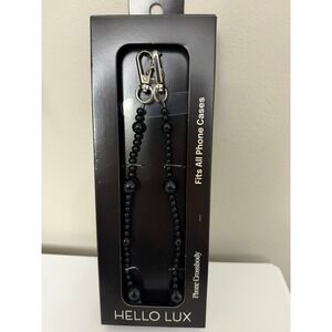 Hello Lux Phone Crossbody Unisex OS Black Mixed Shiny Bead 51.2in NWT